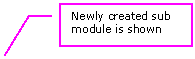 Line Callout 3: Newly created sub module is shown 
